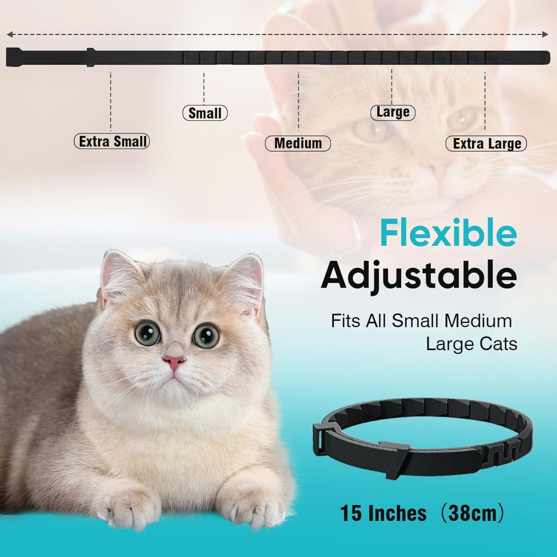 Black Cat Calming Collar 4Packs/30Days Relieve Anxiety Protection Retractable Collars Kitten TrendyPet's Zone
