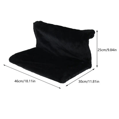 Black collapsible cat hammock bed hanging from radiator cradle by TrendyPet's Zone, cozy and portable for feline comfort.