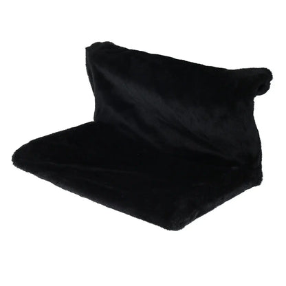 Black collapsible cat hammock bed hanging on radiator cradle by TrendyPet's Zone, providing a cozy resting spot for cats.