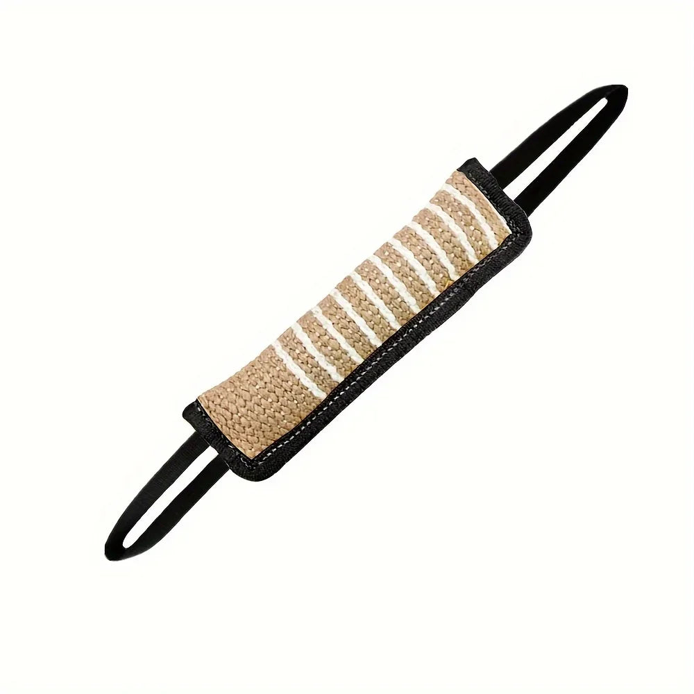 Black dog bite tug toy by TrendyPet's Zone designed for dental health and teething relief for dogs.
