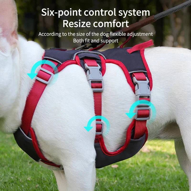 Red Reflective Adjustable Dog Harness No Pull Design - TrendyPet's Zone