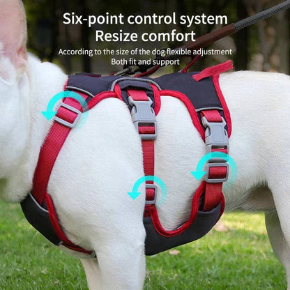 Red Reflective Adjustable Dog Harness No Pull Design - TrendyPet's Zone