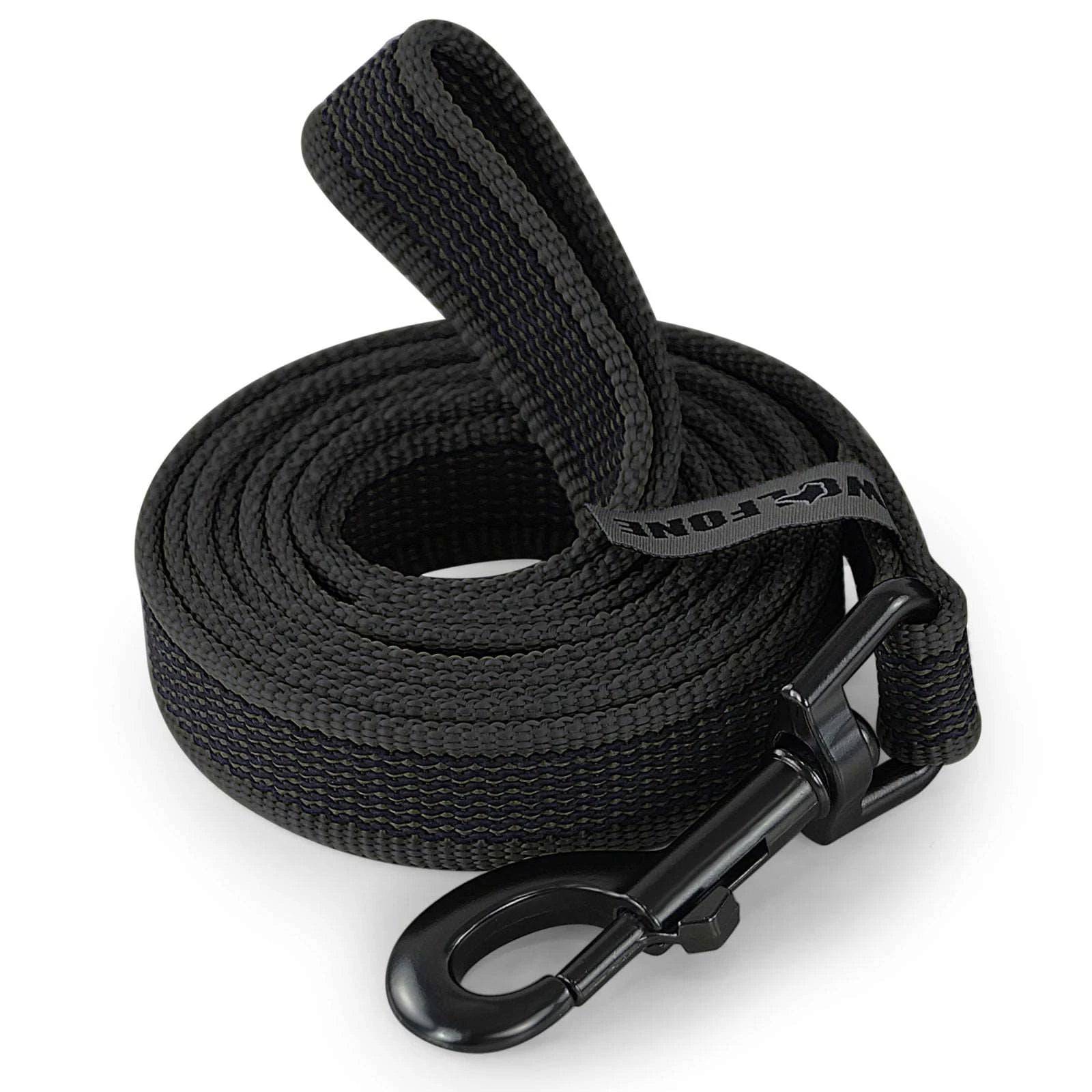 Black Dog Leash Latex Silk Easy and Convenient Training Big Dual Color - TrendyPet's Zone
