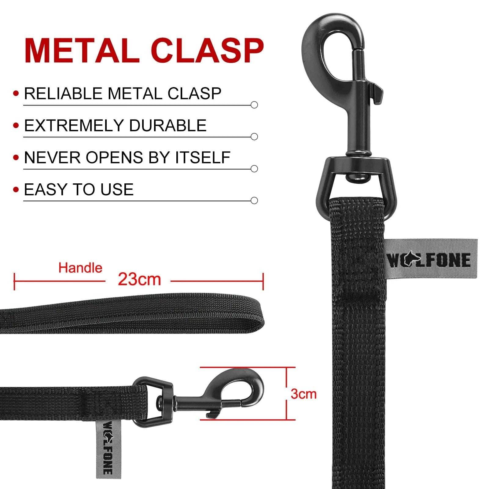 Black Dog Leash Latex Silk Easy and Convenient Training Big Dual Color - TrendyPet's Zone