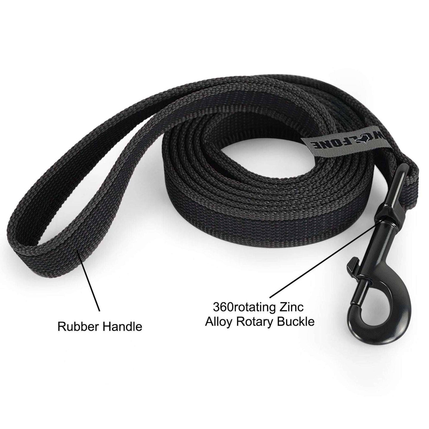 Black Dog Leash Latex Silk Easy and Convenient Training Big Dual Color - TrendyPet's Zone