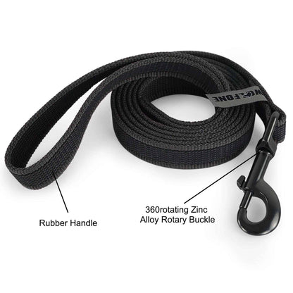 Black Dog Leash Latex Silk Easy and Convenient Training Big Dual Color - TrendyPet's Zone