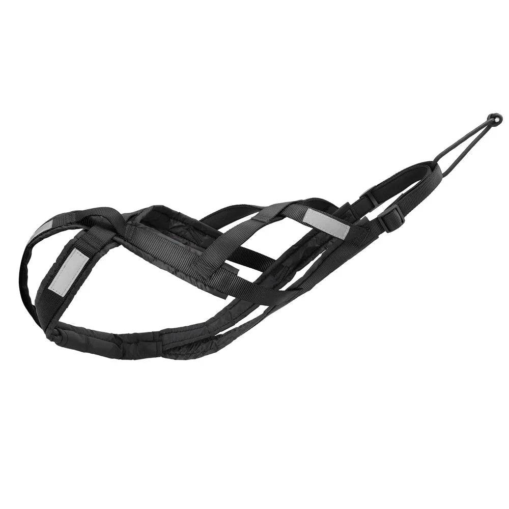 Black Dog Sledding Harness Reflective Pet Skijoring Harness Waterproof Big Large Dogs Weight Pulling Vest For Pet Training - TrendyPet's Zone