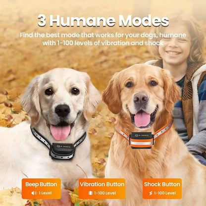 Black Dog Training Collar with 3300FT Remote, IPX7 Waterproof Rechargeable Shock Collar, 3 Safe Training Modes, Adjustable Electronic Collar - TrendyPet's Zone