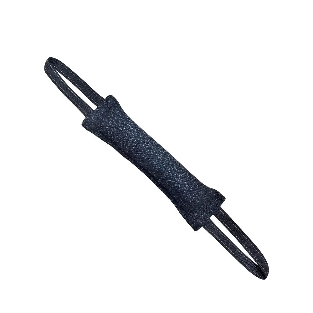 Black durable dog tug toy pillow from TrendyPet's Zone for interactive training and tug-of-war play.