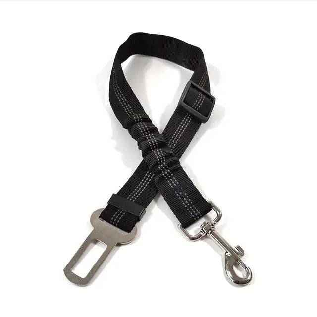 Black Elastic Pet Supplies Car Seat Belt Dog Seat Belt Dog Leash Vehicle Belt Adjustable Cushioning Elastic Reflective Safety Rope for Dog Cat - TrendyPet's Zone