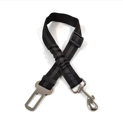Black Elastic Pet Supplies Car Seat Belt Dog Seat Belt Dog Leash Vehicle Belt Adjustable Cushioning Elastic Reflective Safety Rope for Dog Cat - TrendyPet's Zone