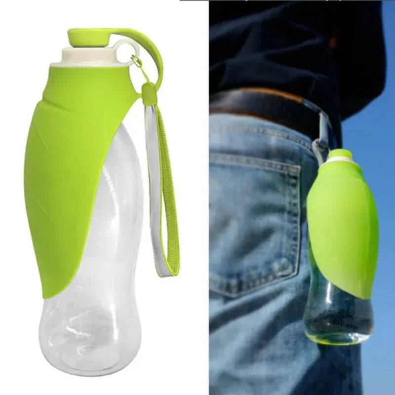 Black-Grey 580ml Portable Pet Water Bottle Silicone Travel Bowl Outdoor Pet Water Dispenser - TrendyPet's Zone