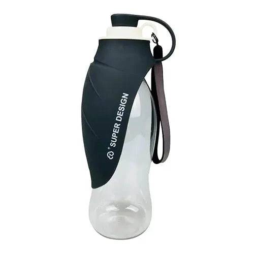 Black-Grey 580ml Portable Pet Water Bottle Silicone Travel Bowl Outdoor Pet Water Dispenser - TrendyPet's Zone