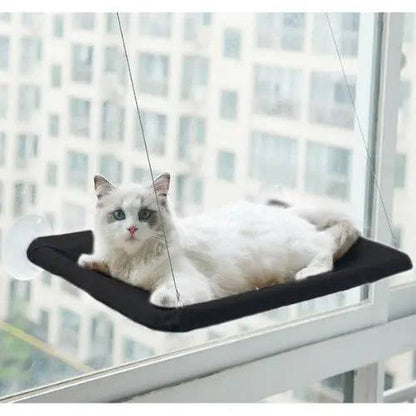 Black Hanging Cat Bed Pet Cat Hammock Aerial Cats Bed House Kitten Climbing Frame Sunny Window Seat Nest Bearing 20kg Pet Accessories - TrendyPet's Zone