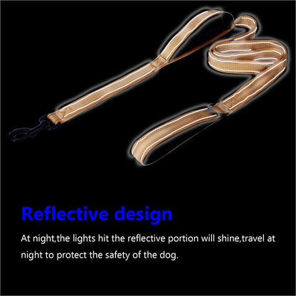 Heavy-duty red dog leash with double handles from TrendyPet's Zone for better control and safety during walks.