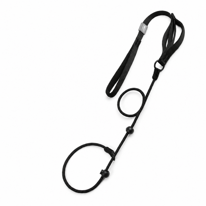 Black nylon no-pull dog walking leash with dual handles and slip design, ideal for controlling pets comfortably during walks.