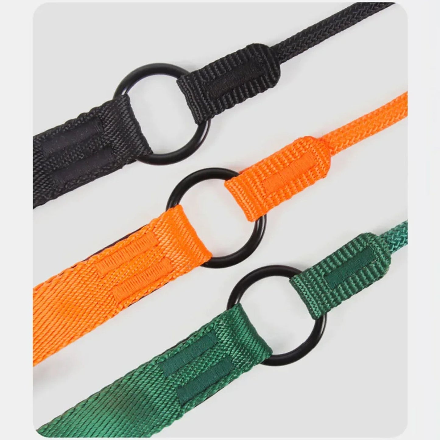 Green nylon no-pull dog walking leash with dual handles and slip design, ideal for controlled walks with TrendyPet's Zone.