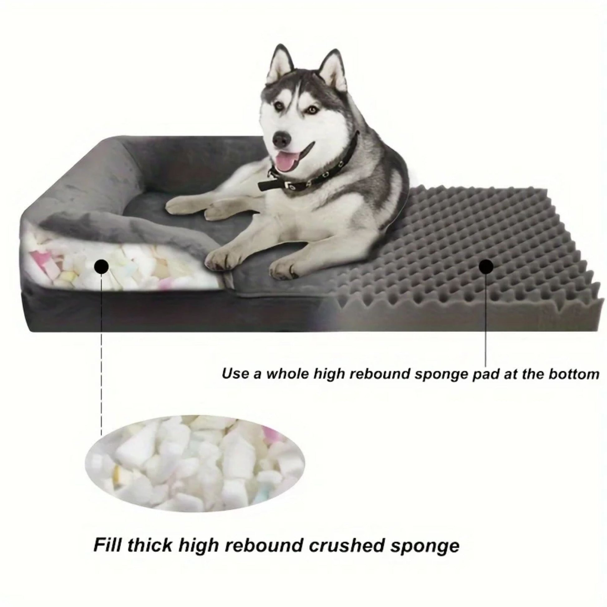 Royal blue TrendyPet's Zone orthopedic dog bed with washable cover, foam support, removable sofa design for all-season comfort.