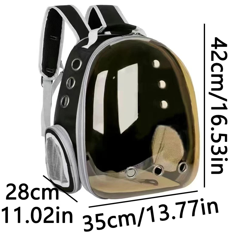 Black Pet Carrier Backpack Transparent Capsule Bubble Backpack TrendyPet's Zone