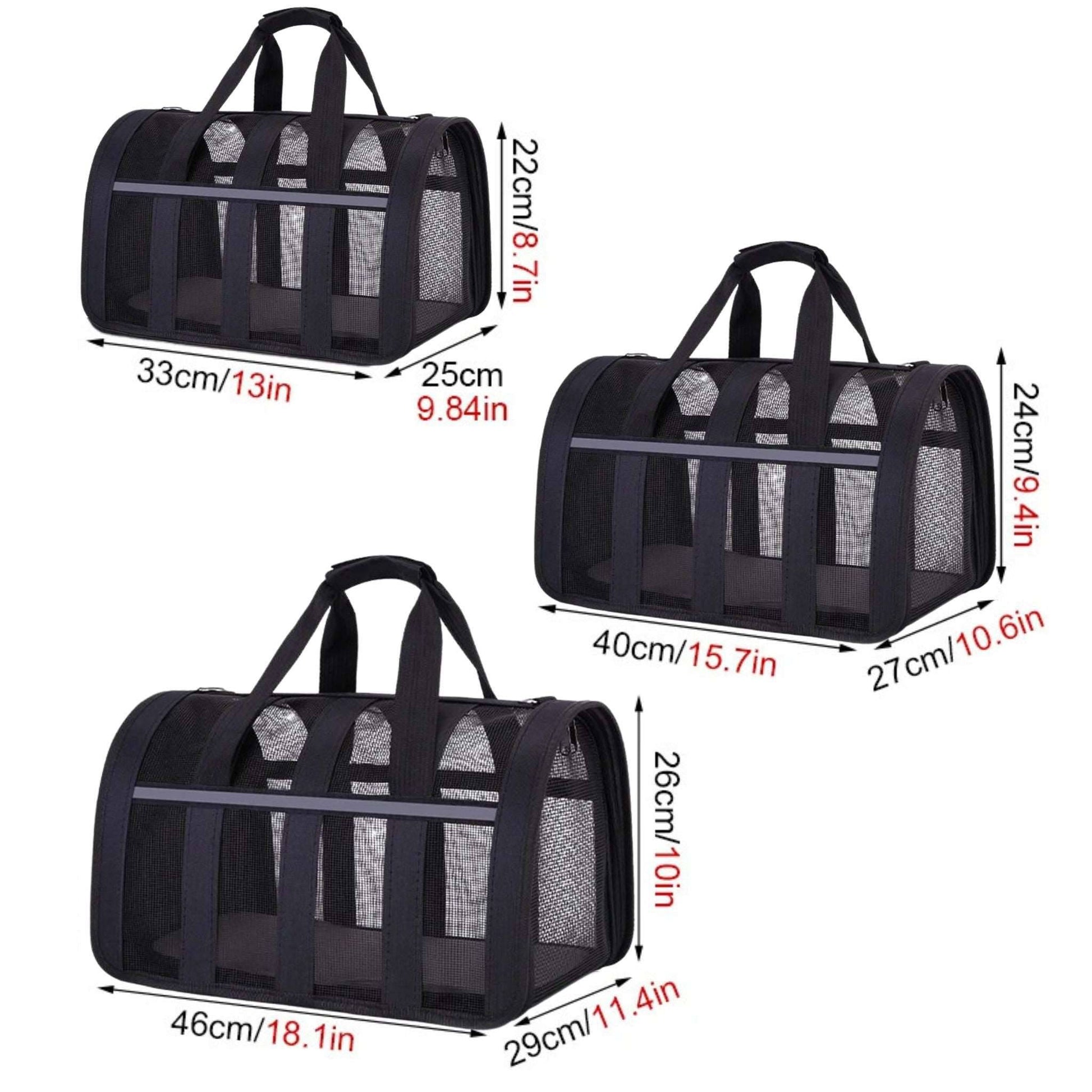 Black Pet Carrying Bag Large Capacity Portable Breathable Shoulder Bag For Outdoor Use Suitable For All Seasons - TrendyPet's Zone