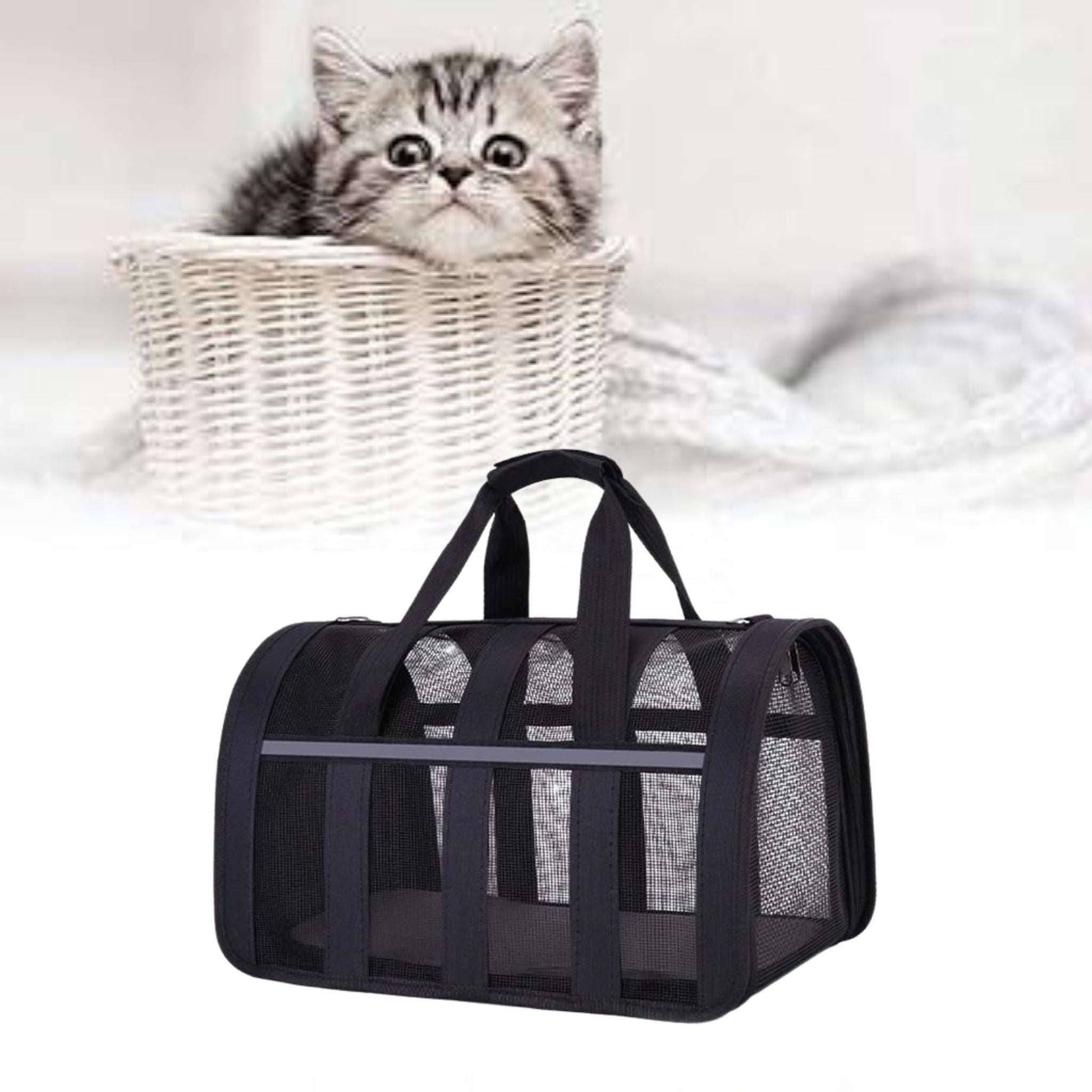 Black Pet Carrying Bag Large Capacity Portable Breathable Shoulder Bag For Outdoor Use Suitable For All Seasons - TrendyPet's Zone