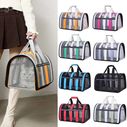 Black Pet Carrying Bag Large Capacity Portable Breathable Shoulder Bag For Outdoor Use Suitable For All Seasons - TrendyPet's Zone