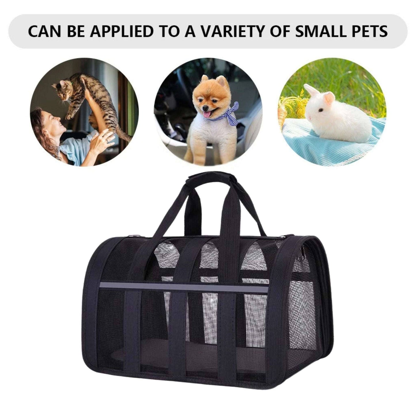 Black Pet Carrying Bag Large Capacity Portable Breathable Shoulder Bag For Outdoor Use Suitable For All Seasons - TrendyPet's Zone