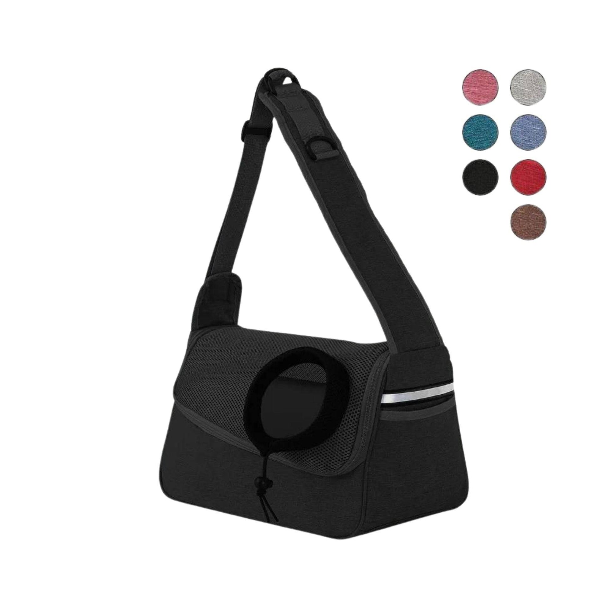 Black Portable Bag Pet Crossbody Bag Dog Cat One Shoulder Carrier Breathable Mesh Puppy Kitten Handbag - TrendyPet's Zone