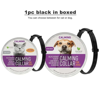 Black Safe Cat Calming Collar 1Pack/60Days Adjustable Anxiety Reduction Pheromone Lasting Natural Calm Pet Collar Boxed OPP Bag - TrendyPet's Zone
