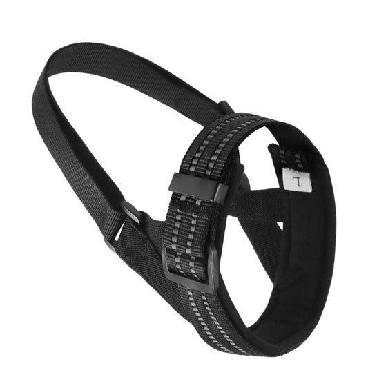 Black reflective dog muzzle from TrendyPet's Zone, designed for anti-barking, safety, and a comfortable fit during walks.