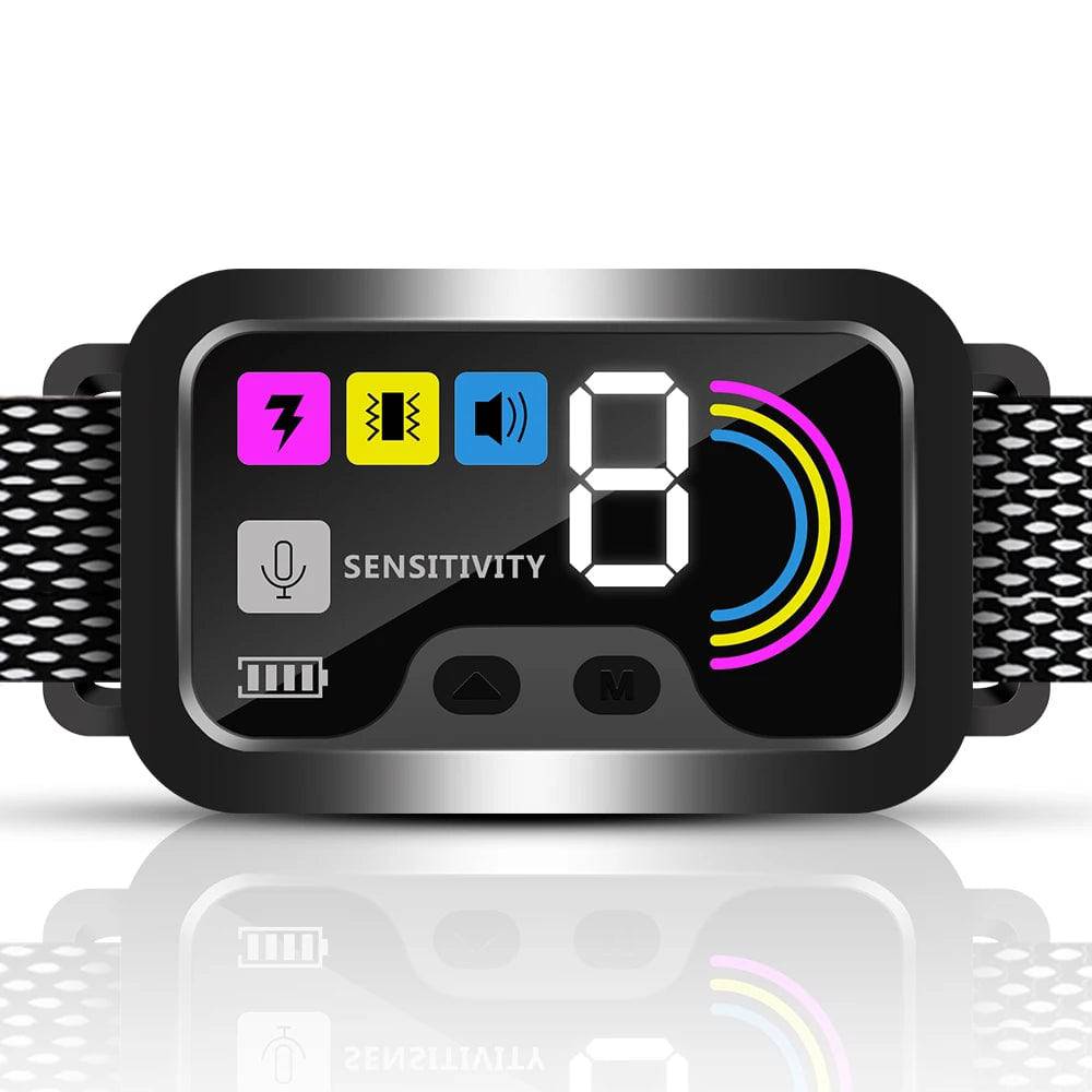 Black Smart Anti Barking Collar for Small Medium Large Breed Dogs Rechargeable Puppy Bark Collar with 4 Training Modes & 8 Adjustable Sensitivity TRENDYPET'S ZONE