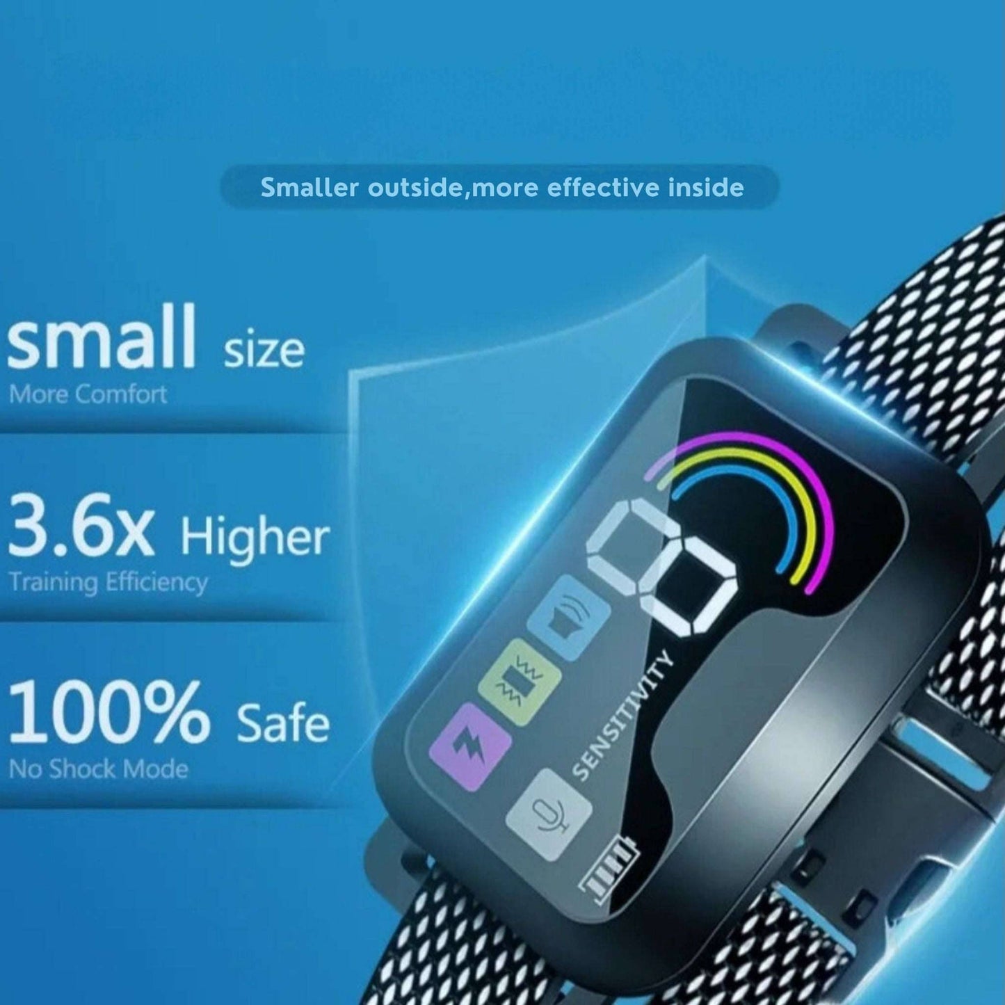 Black Smart Anti Barking Collar for Small Medium Large Breed Dogs Rechargeable Puppy Bark Collar with 4 Training Modes & 8 Adjustable Sensitivity TRENDYPET'S ZONE