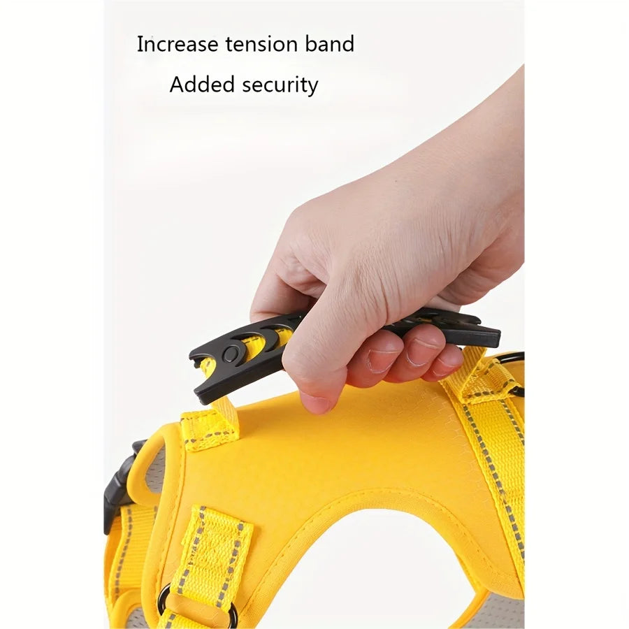 Orange soft no-pull dog harness with adjustable fit and easy control handle from TrendyPet's Zone.