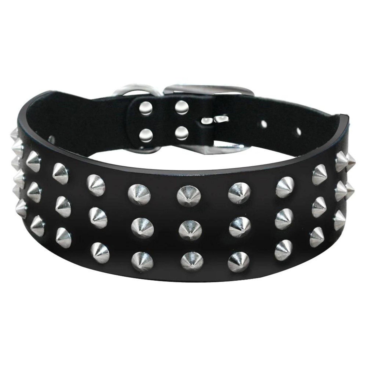 Black Spiked Studded Leather Dog Collar Adjustable Anti-Bite Puppy Neck Strap Collars For Small Medium Dogs - TrendyPet's Zone