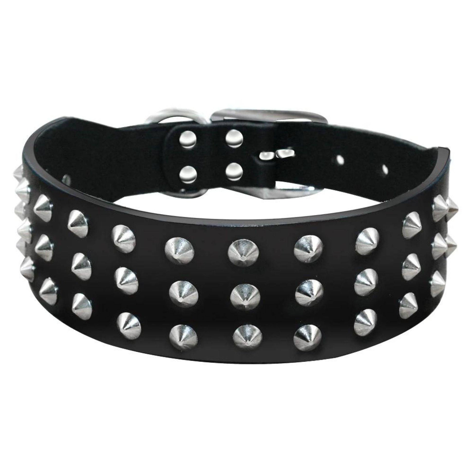 Black Spiked Studded Leather Dog Collar Adjustable Anti-Bite Puppy Neck Strap Collars For Small Medium Dogs - TrendyPet's Zone
