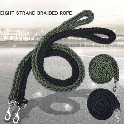 Black Super Strong Coarse Nylon Dog Leash Double Row Adjustable Collar For Medium Large Dogs - TrendyPet's Zone