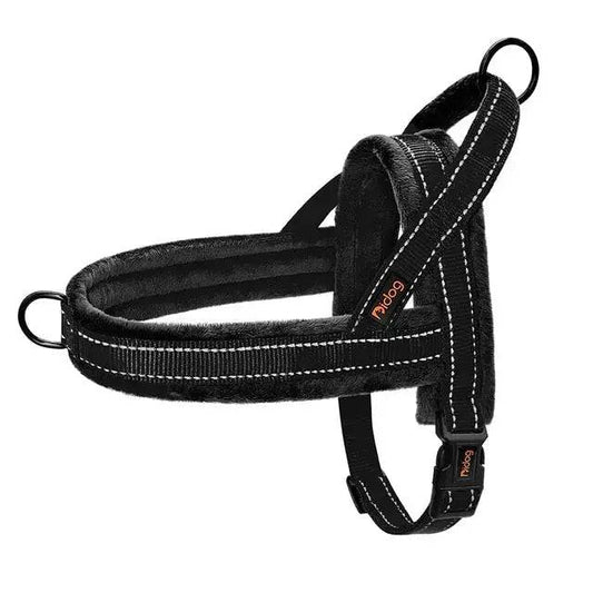 Black Warm Harness Vest Winter Soft Padded Pet Training Adjustable For Small Large Dog Puppy - TrendyPet's Zone