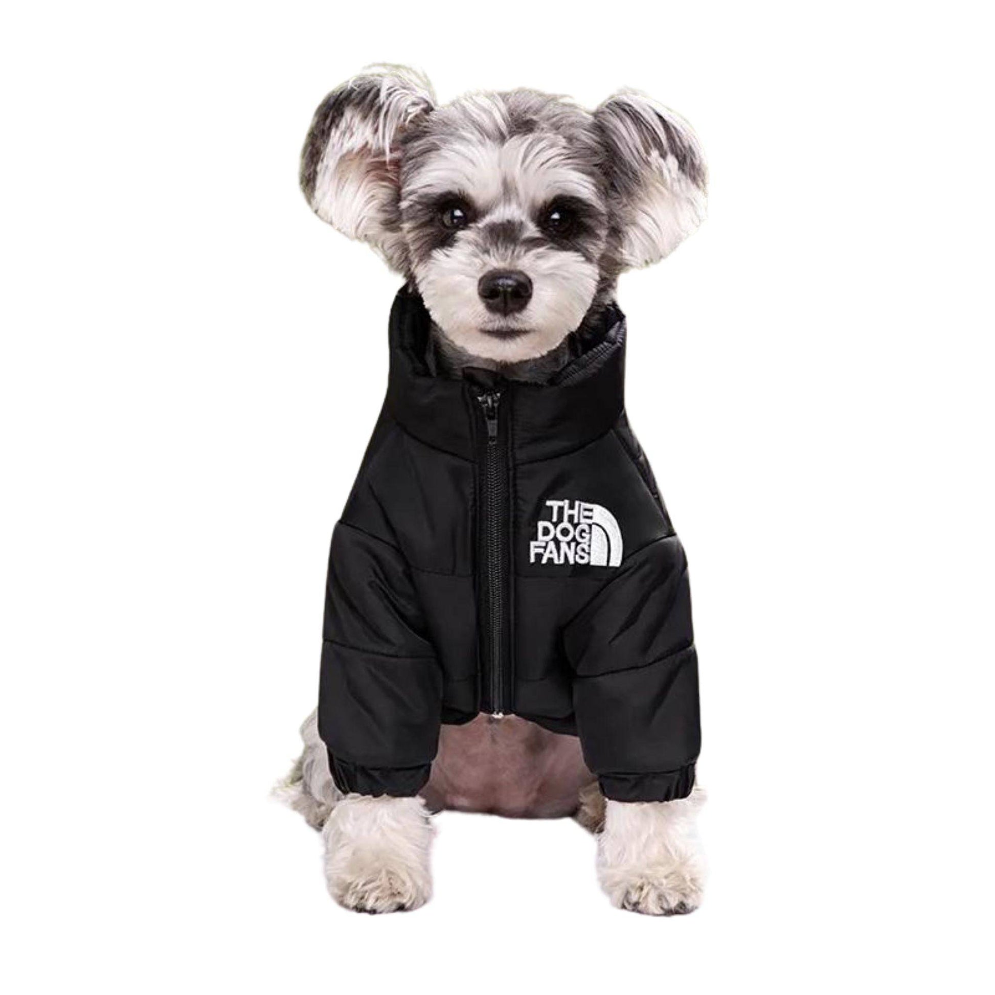 Black Warm Stylish Dog Windproof Snow Cold Weather Coats Jackets for Puppies Small Medium Large Dogs - TrendyPet's Zone