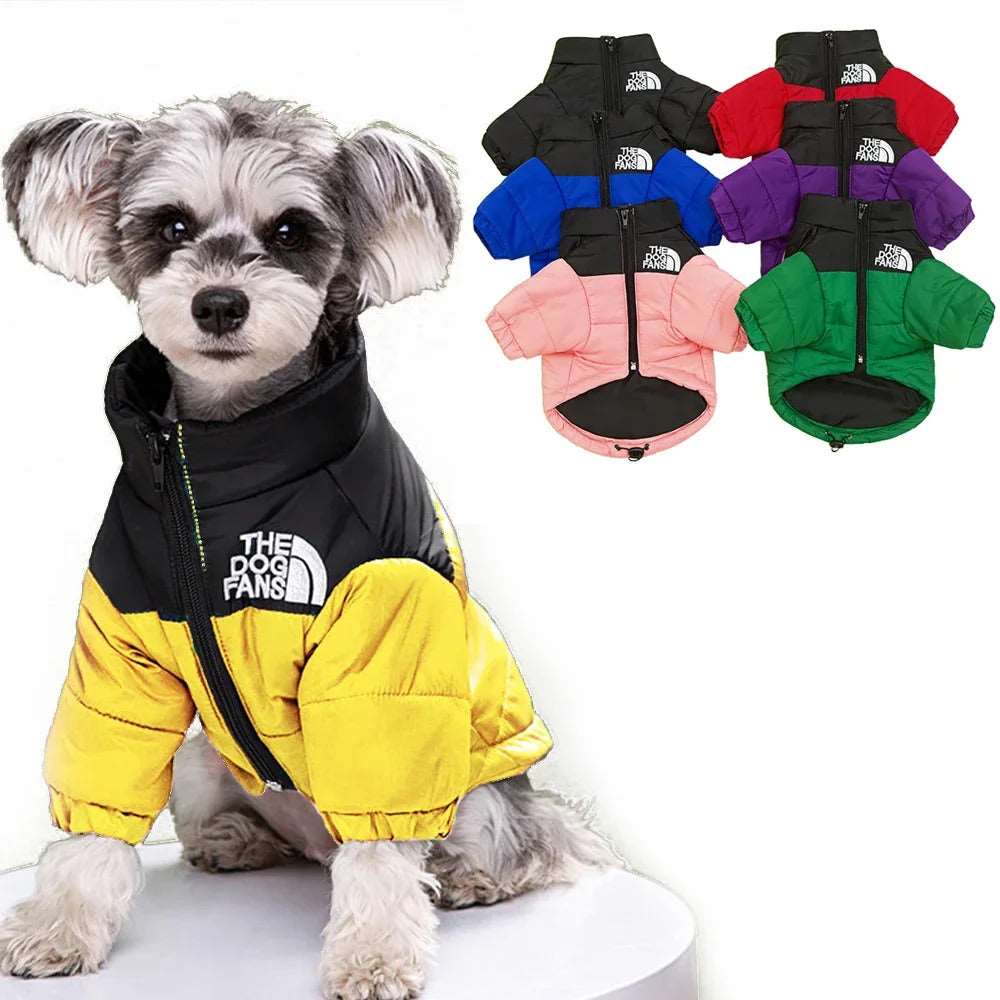 Black Warm Stylish Dog Windproof Snow Cold Weather Coats Jackets for Puppies Small Medium Large Dogs - TrendyPet's Zone