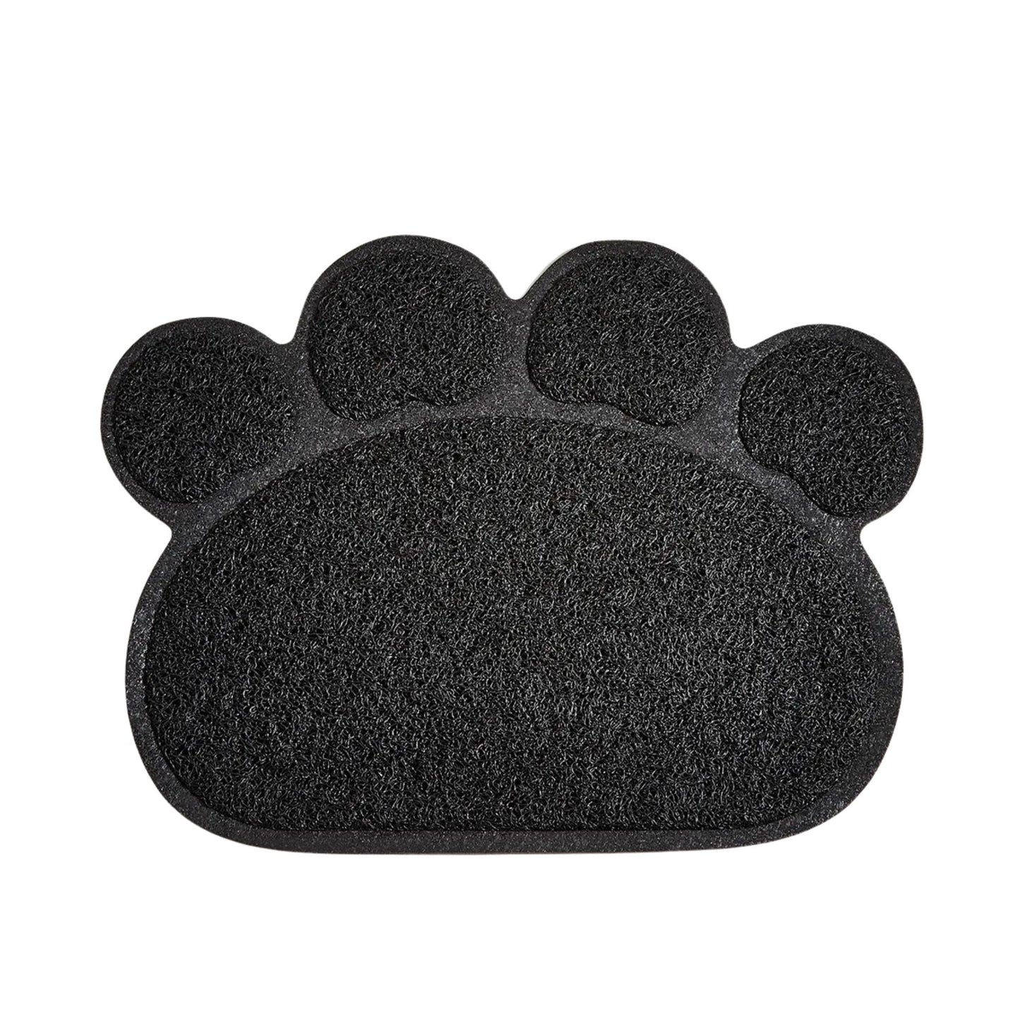 Black waterproof pet litter mat by TrendyPet's Zone, non-slip PVC surface with high resilience fiber for trapping cat litter.