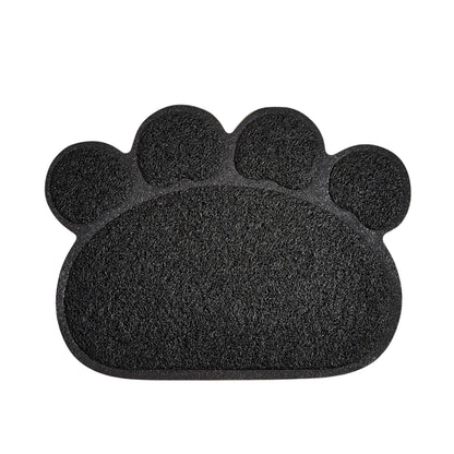 Black waterproof pet litter mat by TrendyPet's Zone, non-slip PVC surface with high resilience fiber for trapping cat litter.