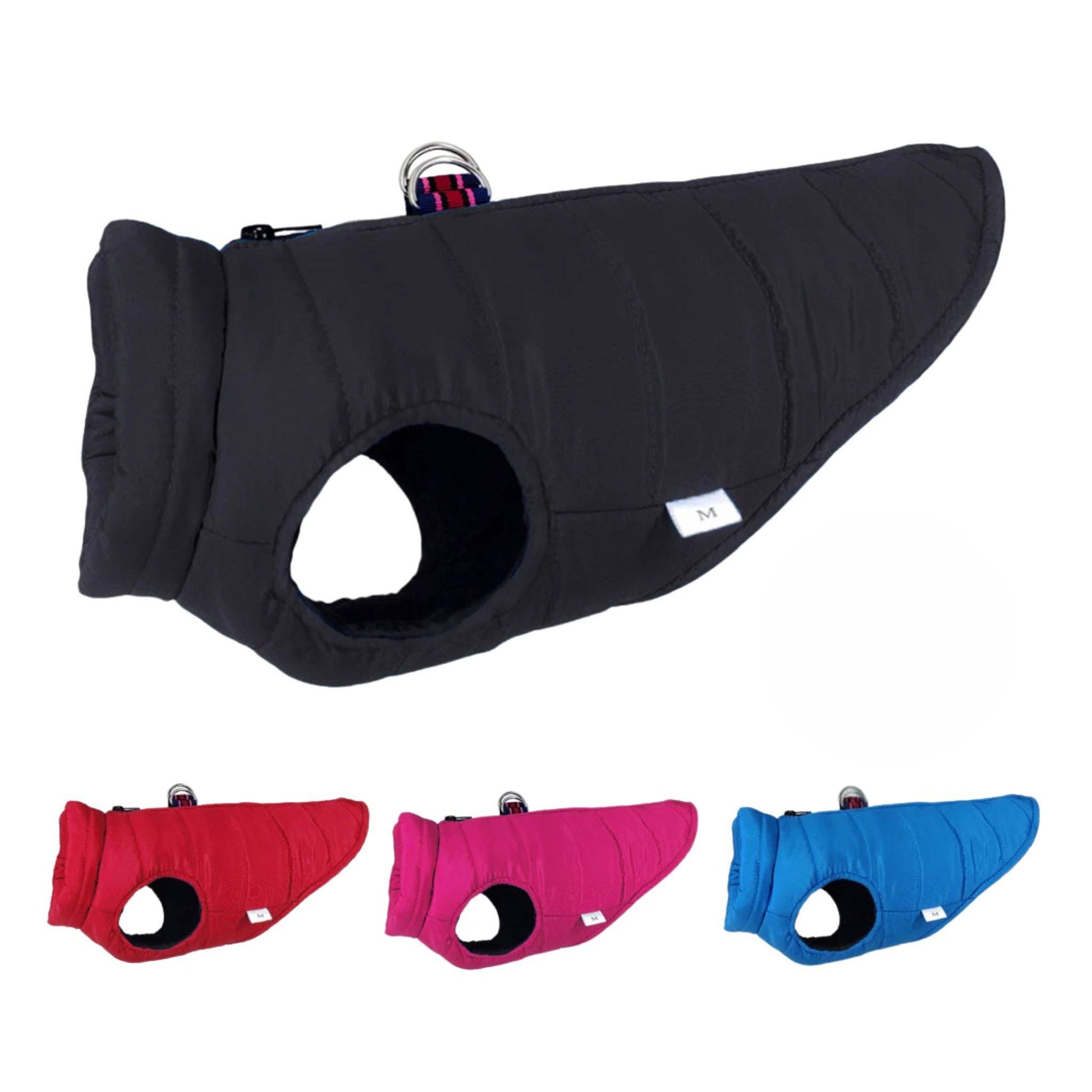 Black Windproof Pet Dog Coat Jacket Winter Warm Padded Vest - TrendyPet's Zone