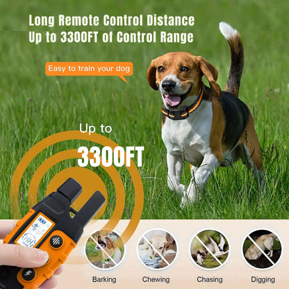 Orange TrendyPet's Zone dog training shock collar with remote, waterproof, rechargeable for small to large dogs 5-120 lbs.