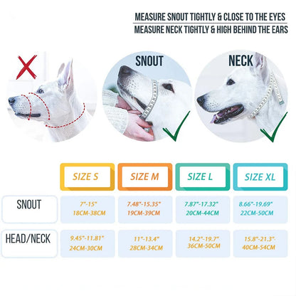 Orange adjustable nylon anti-bark dog muzzle and head halter from TrendyPet's Zone, designed for comfortable control.