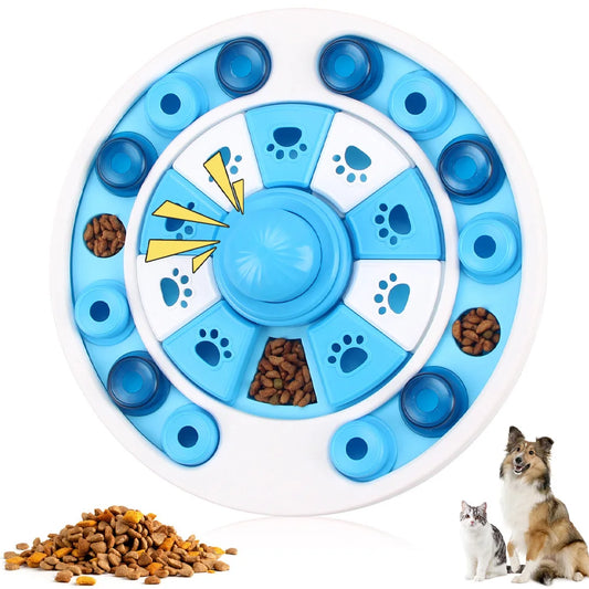 Blue anti-choking puzzle dog food dispenser and engaging training toy from TrendyPet's Zone, designed for interactive pet feeding.