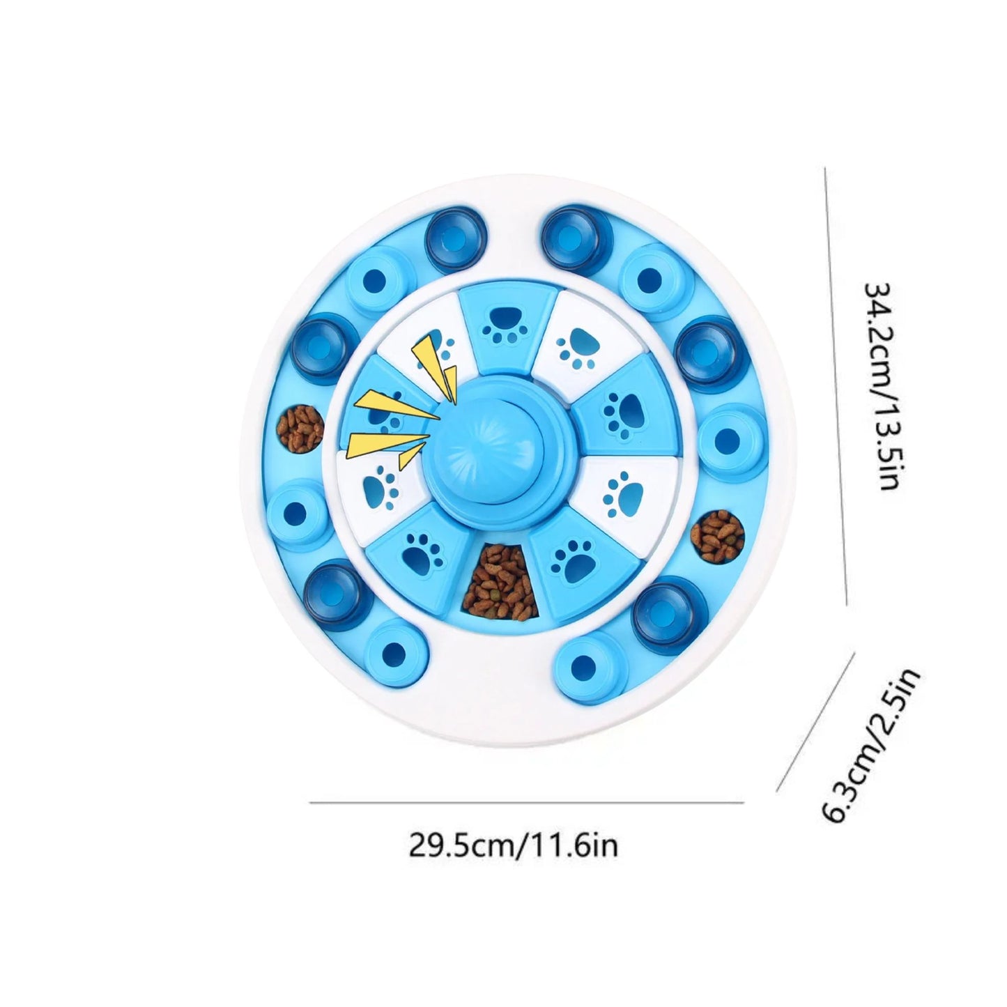 Blue anti-choking puzzle dog food dispenser by TrendyPet's Zone, an engaging training toy for dogs to stimulate feeding and prevent choking.