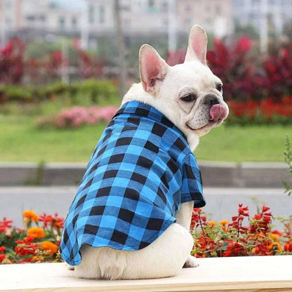 Blue Bowtie Dog Shirts Classical Plaid Thin Breathable Summer Clothes for Small Large Dogs Puppy Vest Chihuahua Yorkies TRENDYPET'S ZONE