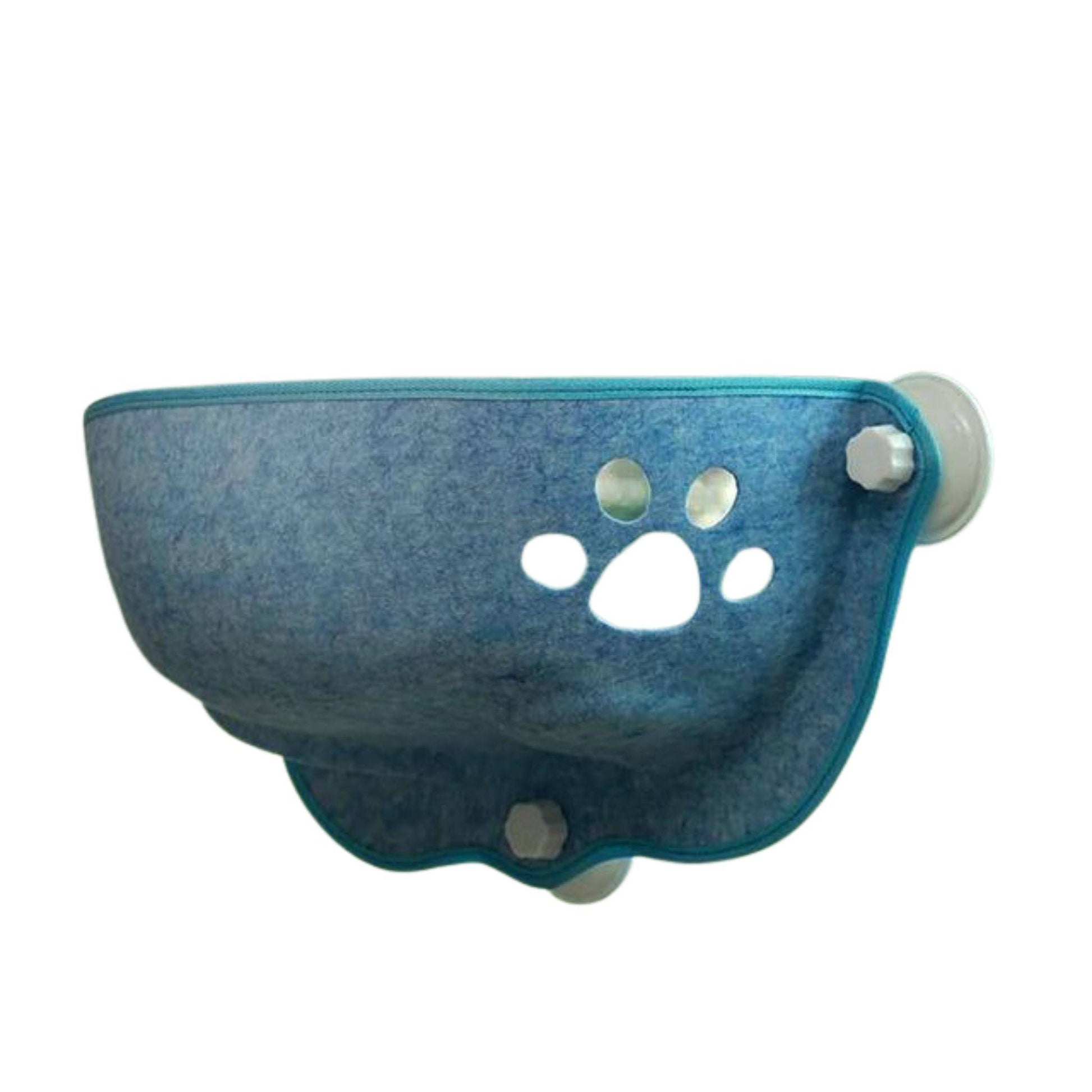 Blue Cat Window Perch Felt Window Hammock with Suction Cups and Mat, Hanging Space Saving Pet Kitten Resting Seat Bed for Indoor - TrendyPet's Zone