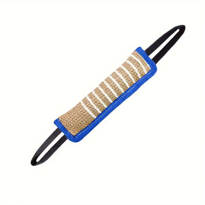 Blue dog tug toy from TrendyPet's Zone designed for dental health and teething relief, made of durable blue material.