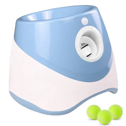 Blue Dog Tennis Launcher Automatic Pet Puppy Chase Toy Mini Tennis Throwing Pinball Machine Fun Interactive Throw Rechargeable Catapult - TrendyPet's Zone